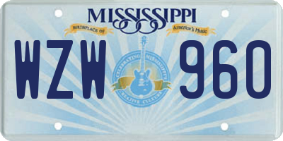 MS license plate WZW960