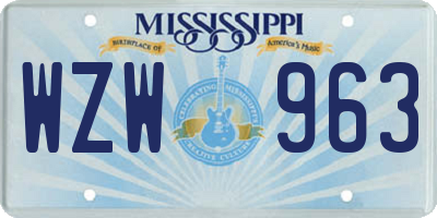 MS license plate WZW963