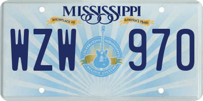 MS license plate WZW970
