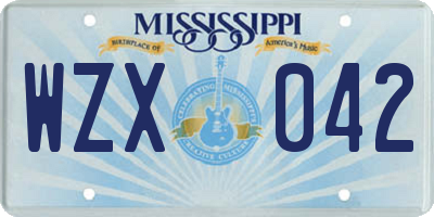 MS license plate WZX042