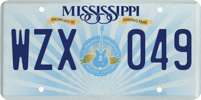 MS license plate WZX049