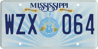 MS license plate WZX064