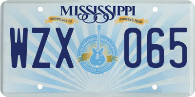 MS license plate WZX065