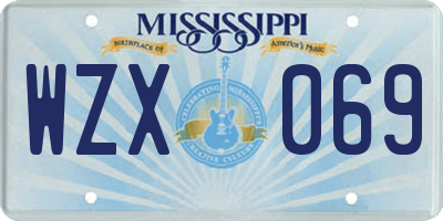 MS license plate WZX069