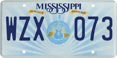MS license plate WZX073