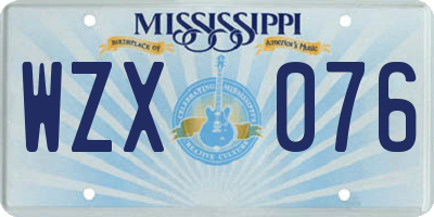 MS license plate WZX076