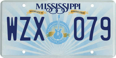 MS license plate WZX079