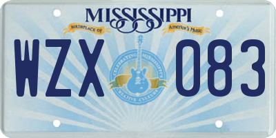 MS license plate WZX083