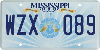 MS license plate WZX089