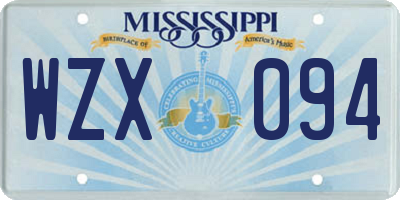 MS license plate WZX094