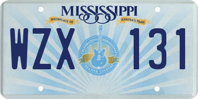MS license plate WZX131