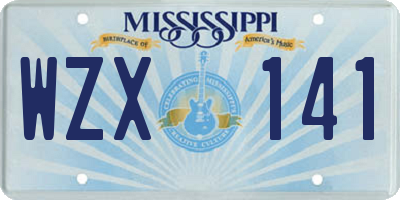 MS license plate WZX141