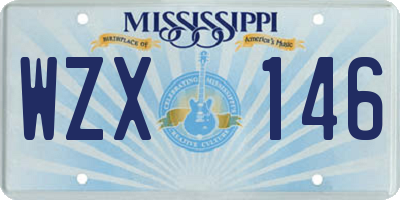 MS license plate WZX146