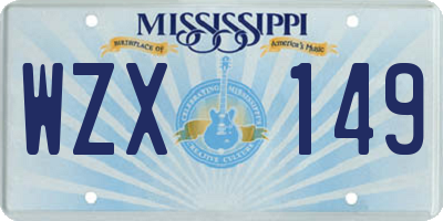 MS license plate WZX149