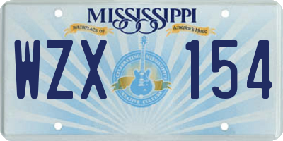 MS license plate WZX154