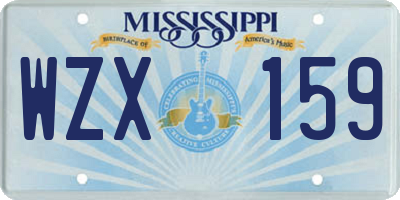 MS license plate WZX159