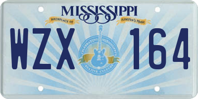 MS license plate WZX164