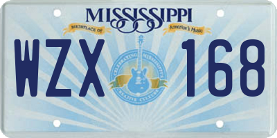 MS license plate WZX168