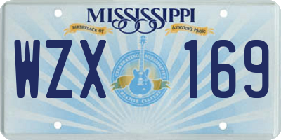 MS license plate WZX169