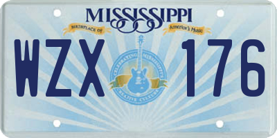 MS license plate WZX176
