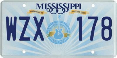 MS license plate WZX178