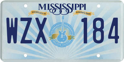 MS license plate WZX184