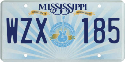 MS license plate WZX185