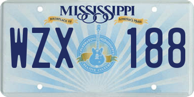 MS license plate WZX188