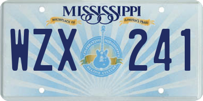 MS license plate WZX241