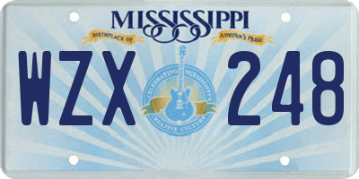 MS license plate WZX248