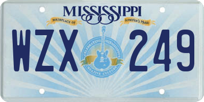 MS license plate WZX249