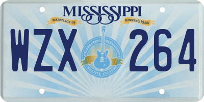 MS license plate WZX264