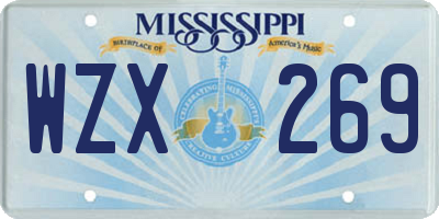 MS license plate WZX269