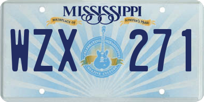 MS license plate WZX271