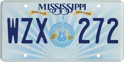 MS license plate WZX272