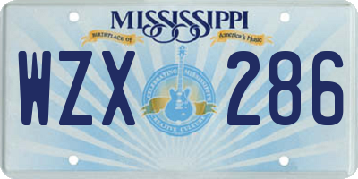 MS license plate WZX286