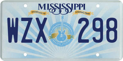 MS license plate WZX298