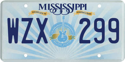 MS license plate WZX299