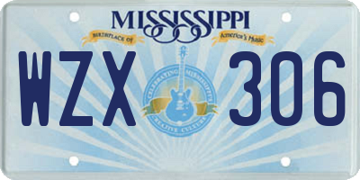 MS license plate WZX306