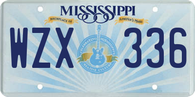 MS license plate WZX336