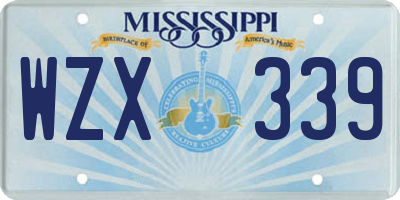 MS license plate WZX339