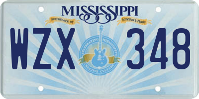 MS license plate WZX348