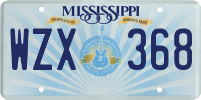 MS license plate WZX368