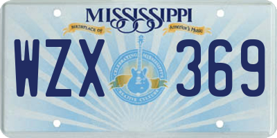 MS license plate WZX369