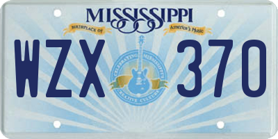 MS license plate WZX370
