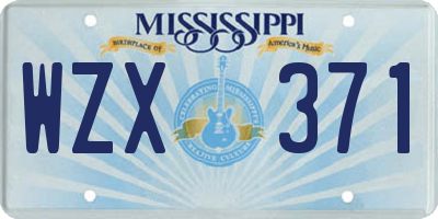 MS license plate WZX371
