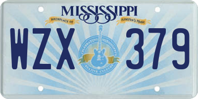 MS license plate WZX379