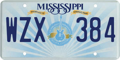 MS license plate WZX384