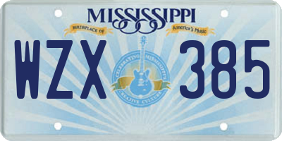 MS license plate WZX385