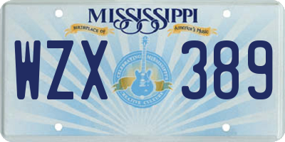 MS license plate WZX389